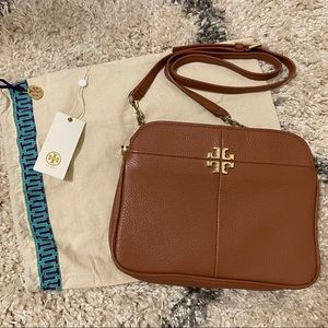 Tory Burch Ivy Crossbody Bark Leather Bag